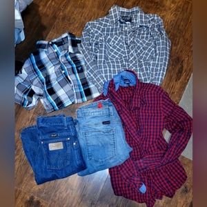 Boys size 16  wrangler bundle +bonus shirt